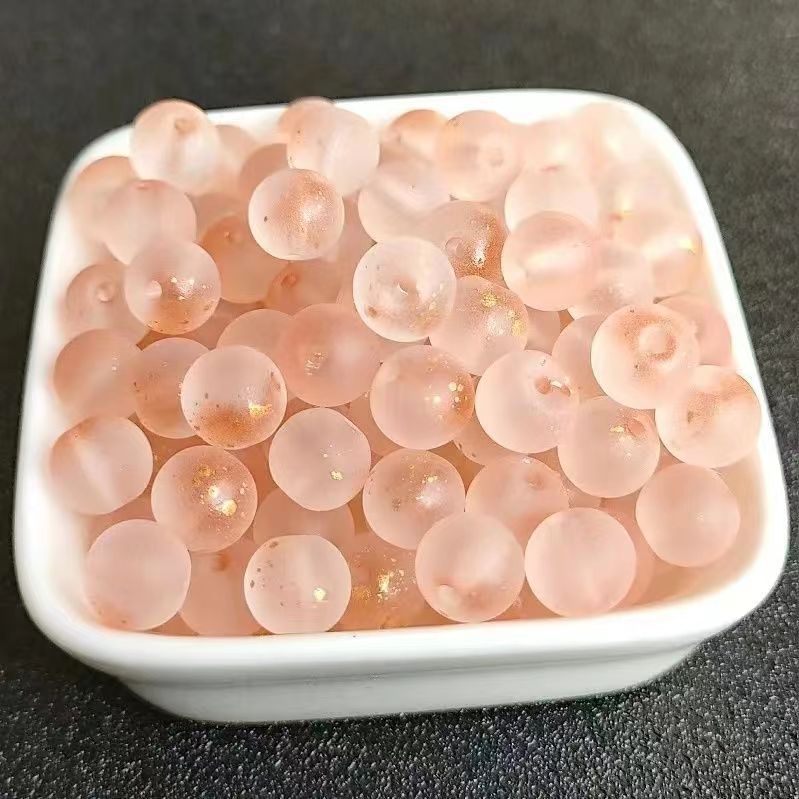 Frosted Round Glass Beads 8mm Pastel Matte Colors 50pcs 10
