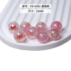 Iridescent Swirl Resin Beads 16mm Round Multicolor 10pcs 5