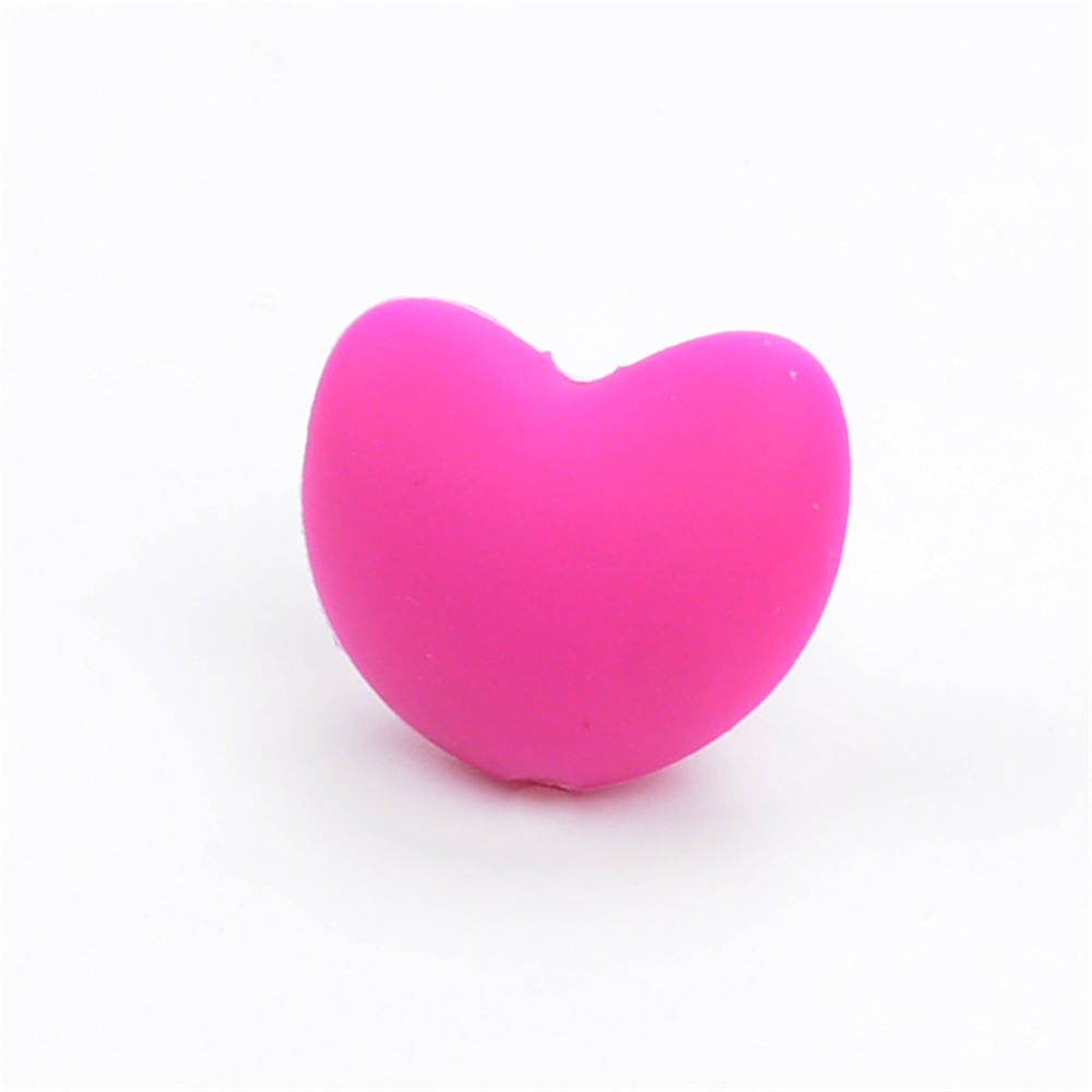Heart Shaped Silicone Beads 21x30mm Soft Matte Finish 20pcs 12