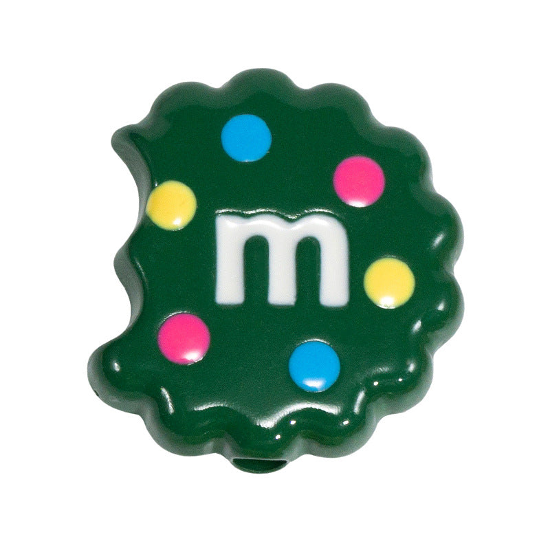 Hand Painted Bitten Cookie Acrylic Beads 22mm Enamel Glossy 10pcs 15