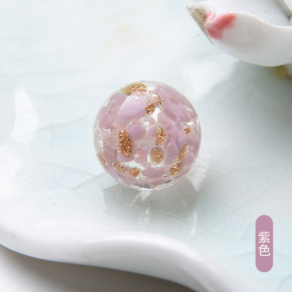 Lampwork Glass Beads Round 10mm 12mm Colorful Gold Foil 50pcs 8