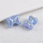 Plating Striped Bow Acrylic Beads 14.7×11.2×8mm Colorful Mixed 50pcs 12