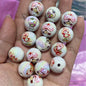 Plating Round Acrylic Beads 16mm Strawberry Girl Design 100pcs 4