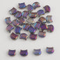 Plating Flat Cat Head Glass Beads 8mm x 10mm Iridescent Colors 30pcs 13