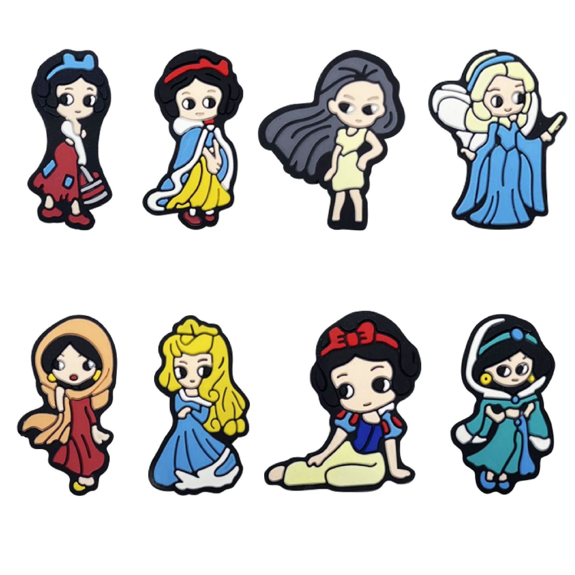 Silicone Focal Beads Cartoon Princess Sitting Pose 20pcs 5