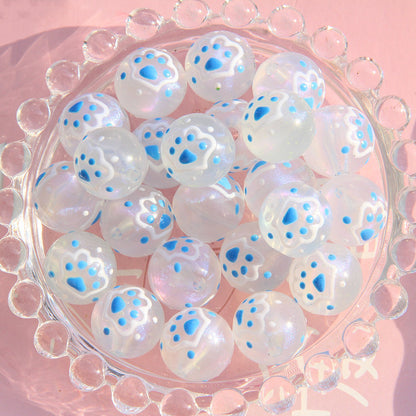 Painted Smiley Face Acrylic Beads 16mm Glow In The Dark 10pcs 10