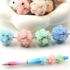 Embellished Flower Cluster Clay Beads 20mm Gradient Rose 10pcs 2