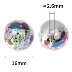 Plating Round Acrylic Beads 16mm Transparent Color Splash 50pcs 3
