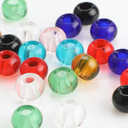 Glass Round Spacer Beads 14mm Multicolor Large Hole 40pcs 5