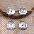 Square Metal Beads 4x10mm Vintage Pattern Alloy 30pcs 2