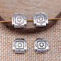 Square Metal Beads 4x10mm Vintage Pattern Alloy 30pcs 2