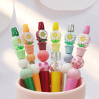Silicone 3D Focal Beads Potted Daisy Holding Pot 20pcs 2