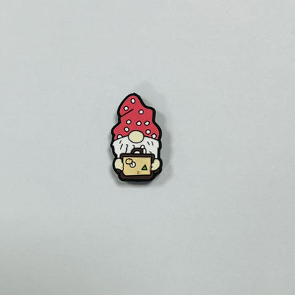 Silicone Focal Beads Cartoon Dwarf Holding Various Items 20pcs 15