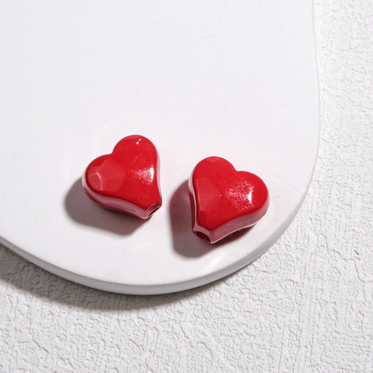 Irregular Faceted Heart Acrylic Beads 12mm Vibrant Colors 50pcs 6