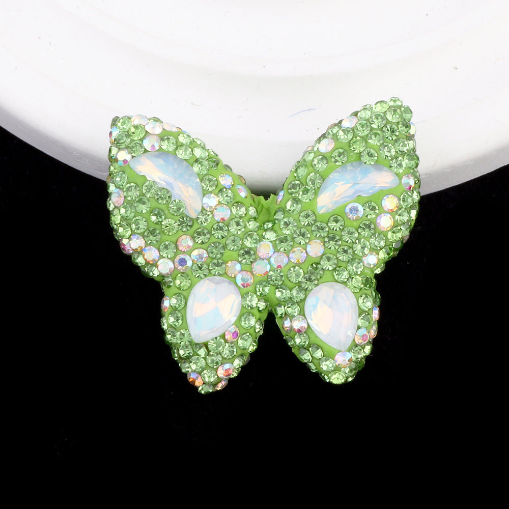 Polymer Clay Butterfly Rhinestone Beads 36mm Napal Style 2pcs 19