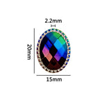 UV Plating Oval Faceted Acrylic Beads 20mm Magic Mirror 20pcs 5