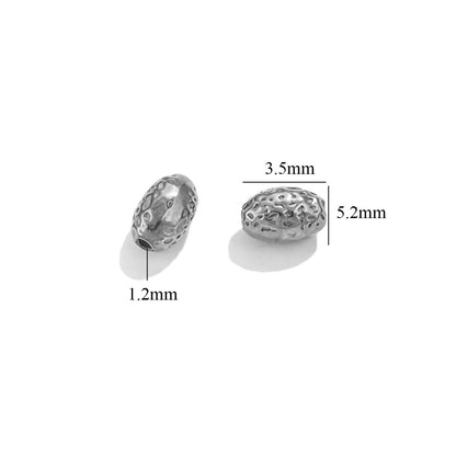 Stainless Steel Round Metal Beads Color Retaining Hammer Texture 20pcs 9