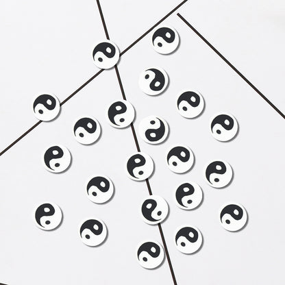 Tai Chi Clay Beads 9mm Black And White Polymer 100pcs 4