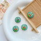 Forest Series Gilded Lampwork Glass Beads Nature Inspired Vintage 10pcs 12