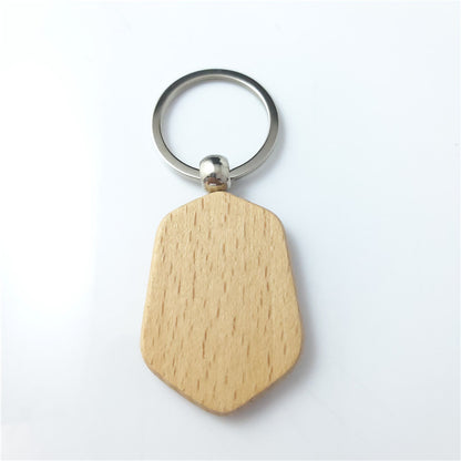 Wooden Blank Keychain Minimalist Natural Wood Shapes 13