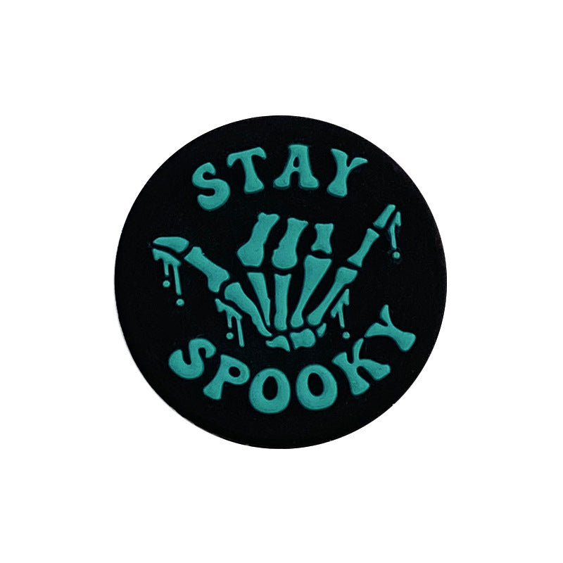 Silicone Focal Beads Ghost Finger Stay Spooky Lettering 20pcs 8