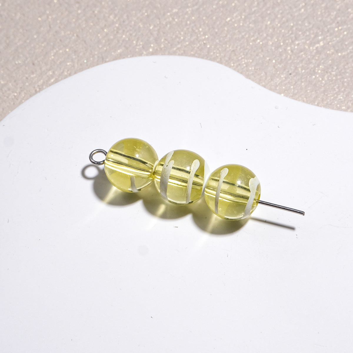Clear Round Acrylic Beads 10mm Candy Swirl Pattern 100pcs 9