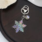 Acrylic Snowflake Keychain Colorful Iridescent Blue Christmas Charm 7
