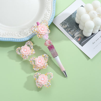 Butterfly Acrylic Beads 3D Flower Resin Big Style 10pcs 4