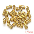 Stainless Steel Tube Metal Beads 8mm 12mm Hollow Patterned 20pcs 6