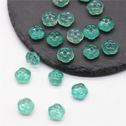 Czech Glass Beads Flat Pumpkin 9.5mm Translucent Orange 40pcs 18