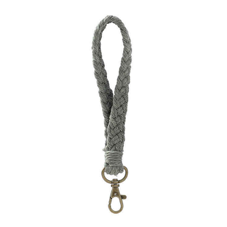 Macrame Crochet Phone Keychain Cotton Rope with Brass Clasp 4pcs 14