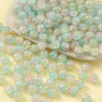 Gradient Crackle Round Glass Beads 10mm Pastel Mixed Colors 100pcs 15