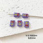 Baking Painted Potato Chips Card Metal Beads 2mm Hole 20pcs 27