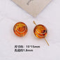 Vintage Amber Transparent Gilded Plum Blossom Acrylic Beads 10pcs 20