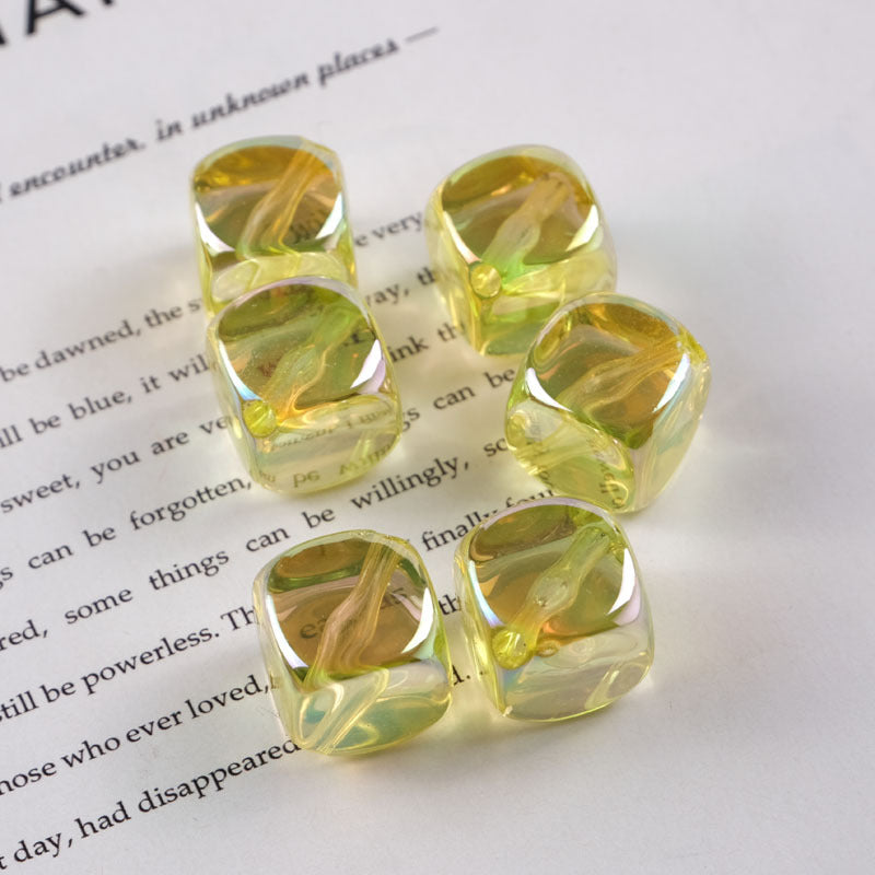 Transparent Flat Square Acrylic Beads 15mm Candy Colors 50pcs 8