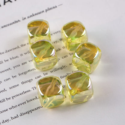 Transparent Flat Square Acrylic Beads 15mm Candy Colors 50pcs 8