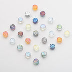 Electroplated Rose Glass Beads 6mm Small Etched Floral 50pcs 4