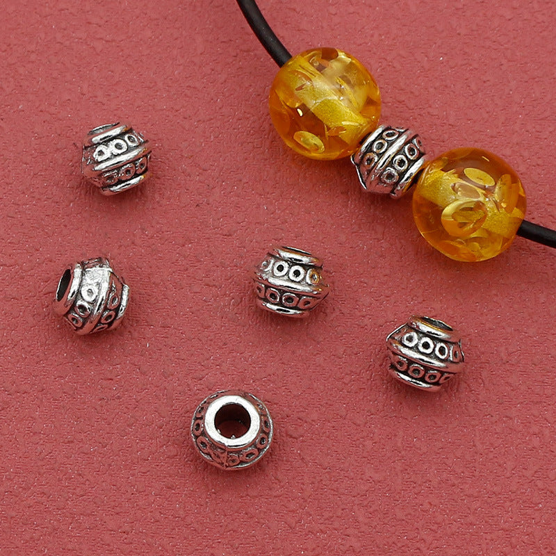 Alloy Circular Pattern Spacer Beads 9mm Large Hole 1pc