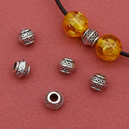 Alloy Circular Pattern Spacer Beads 9mm Large Hole 1pc