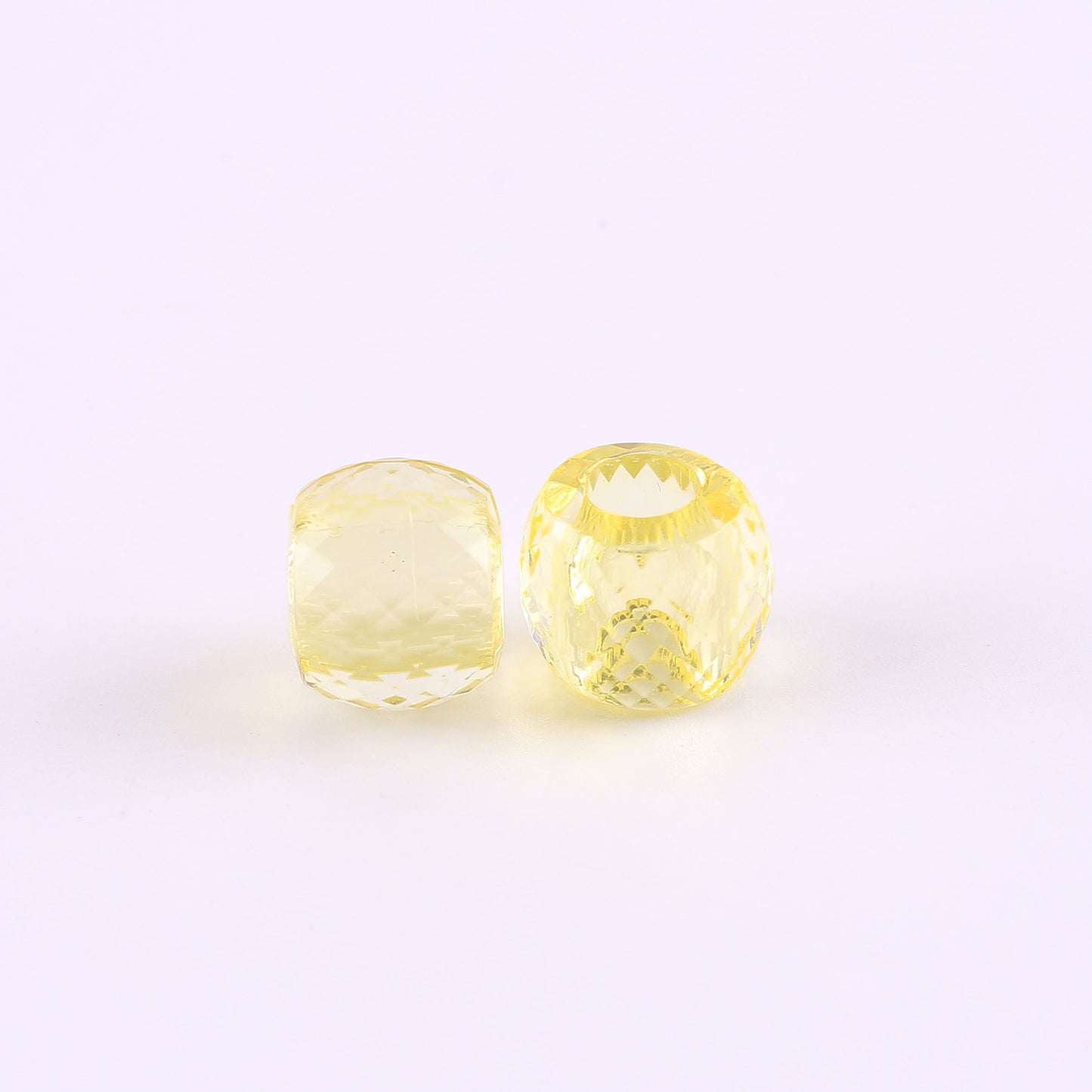 Faceted Pony Beads Acrylic 13mm Transparent Large Hole 50pcs 8