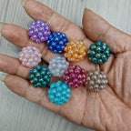 Plated Bubblegum Beads 20mm Waxberry Pearlescent Clustered 50pcs 2
