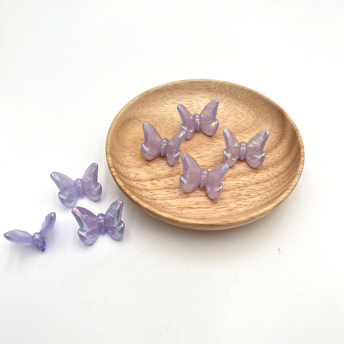 Glow Butterfly Acrylic Beads 21mm Stereo Glow in the Dark 10pcs 8