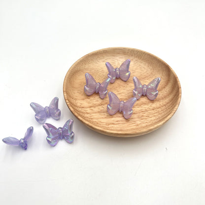 Glow Butterfly Acrylic Beads 21mm Stereo Glow in the Dark 10pcs 8
