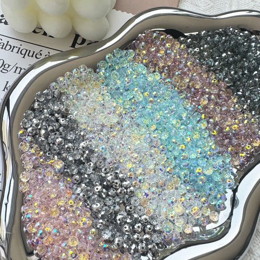 Electroplated Flat Seed Glass Beads 4mm Vintage Colors 50pcs