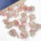 Wind Chime Flower Glass Beads 12mm Transparent Pink 50pcs 2