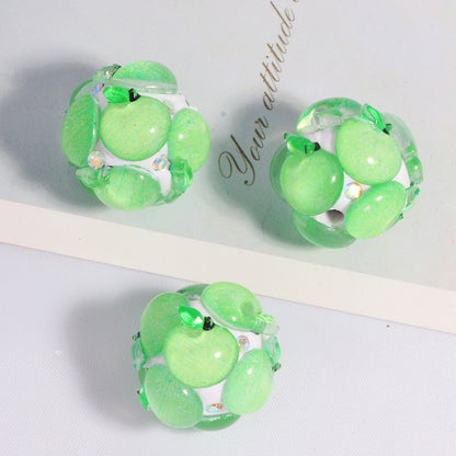 Embellished Bubblegum Beads 18mm Fruit Slice Colorful 10pcs 7