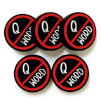 Silicone Focal Beads Q Word Bold Black and Red Circle Badge 20pcs 3