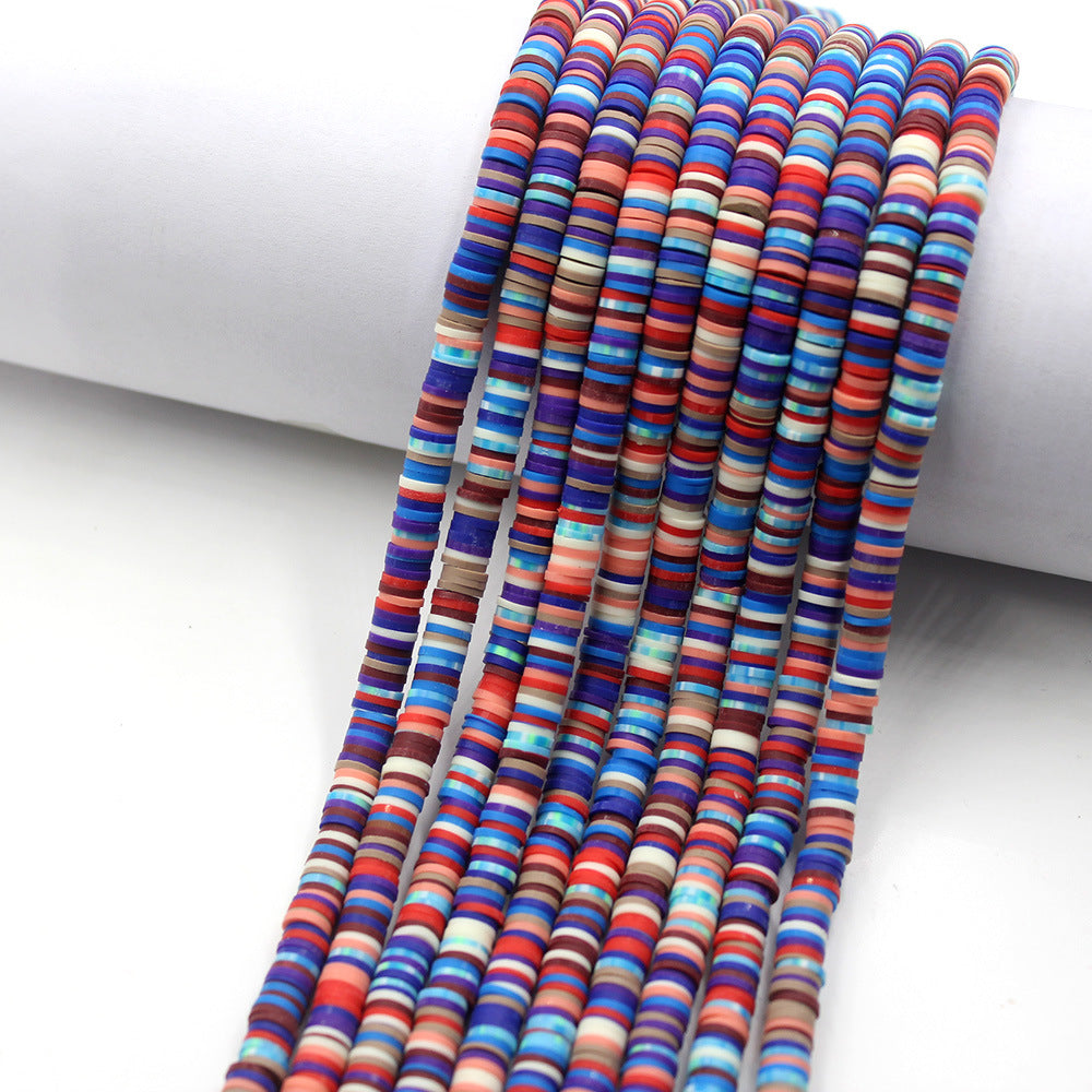 Flat Disc Clay Beads 6mm Colorful Matte Polymer 10strands 41