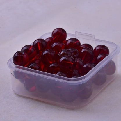 Transparent Round Glass Beads 8mm Glossy Mixed Colors 50pcs 11