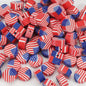 Geometric Clay Beads American Flag Colors Patriotic Design 200pcs 6